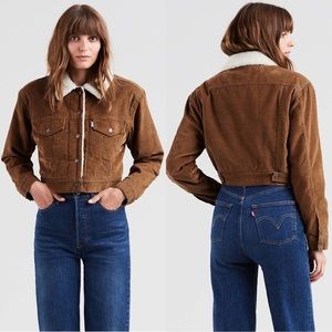 Levis Cropped Corduroy Trucker Jacket 